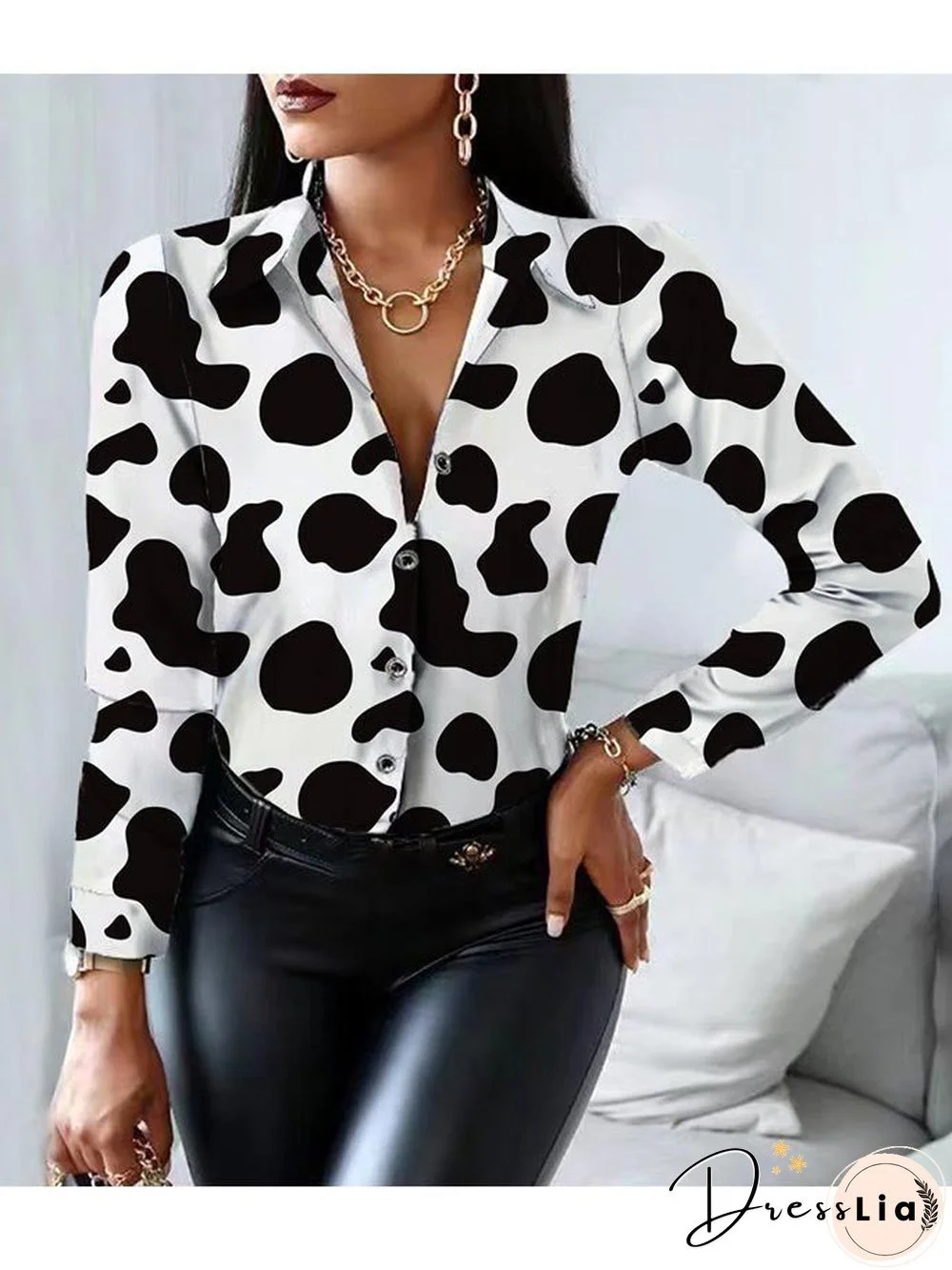 Long Sleeve Button Down Collar Shirt