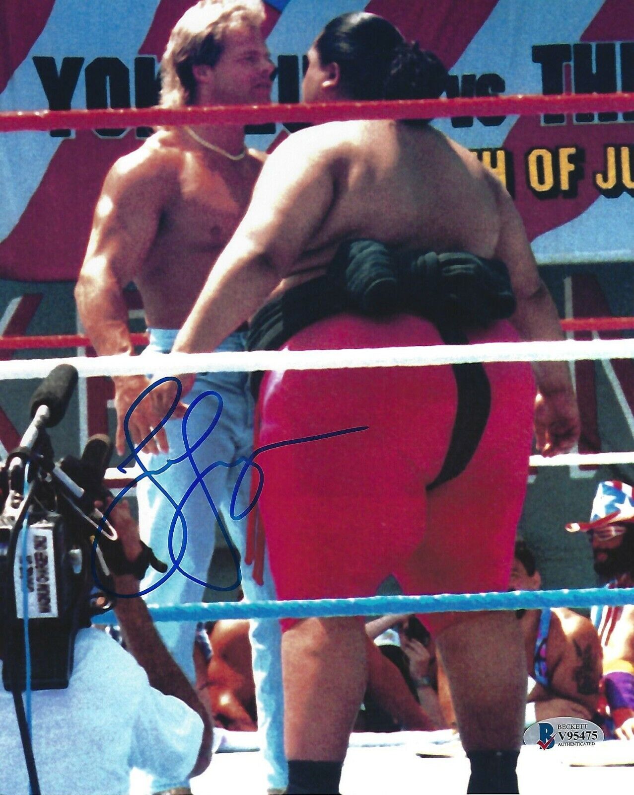 Lex Luger Signed 8x10 Photo Poster painting BAS COA WWE WCW nWo Yokozuna USS Intrepid Picture