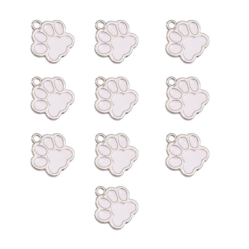 10 PCS/Package 16.1*17.3mm Aluminum-Magnesium Alloy White Footprint Jewelry Accessories Pendant