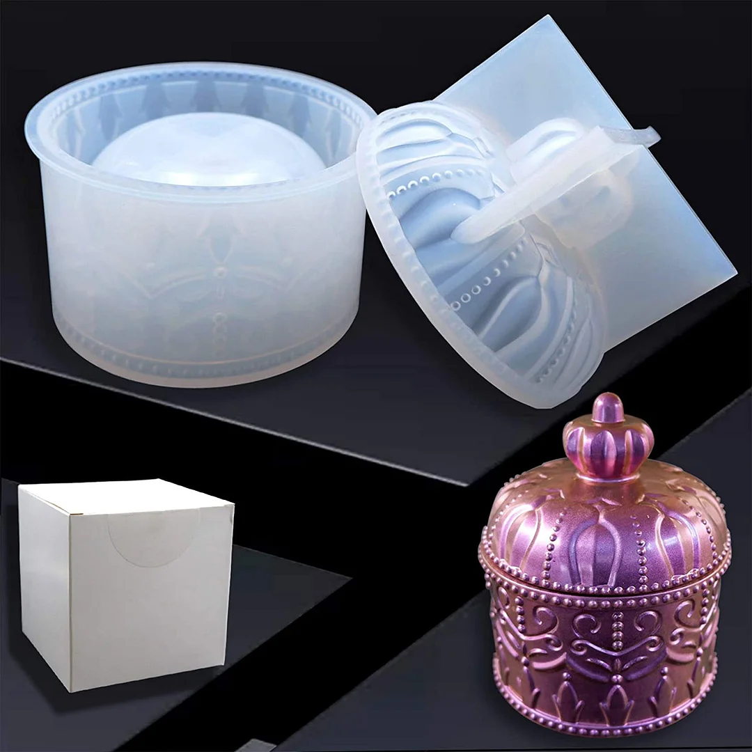 Resin Box Mold, Crown Resin Jar Mold