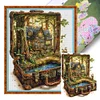 (Stamped/Counted) The Scenery In The Suitcase-11CT/14CT Stamped Cross Stitch 45*55cm/17.72*21.65in