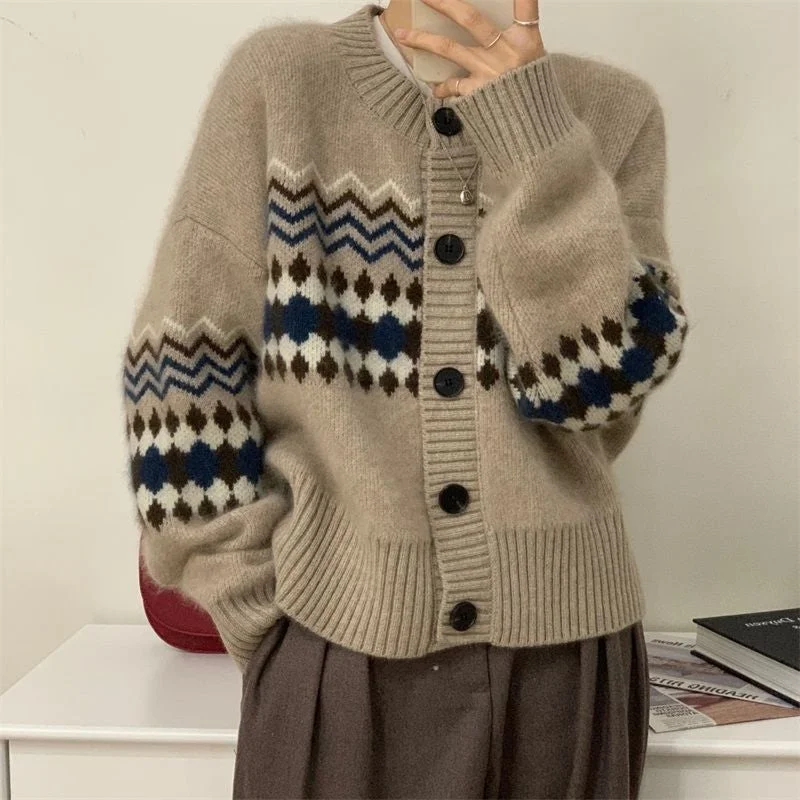 New Knitted Cardigan Short Jacket Blouse Ladies Loose