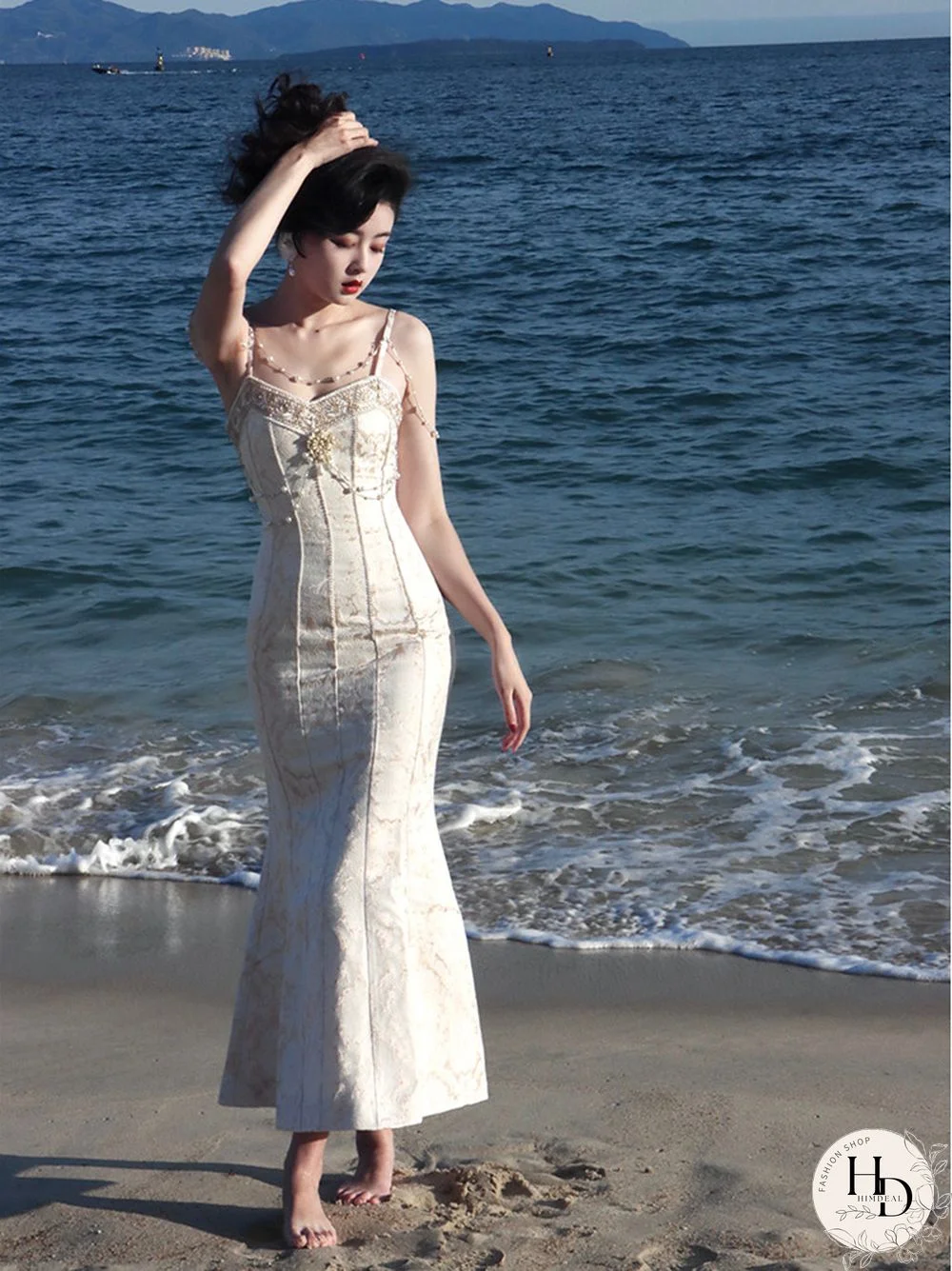 High Quality Gorgeous Evening Dresses For Women Court Style Retro Fishtail Prom Spaghetti Dress Vintage Fashion Summer Vestidos