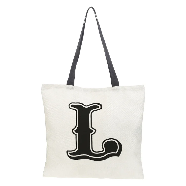 Linen Eco-friendly Tote Bag - Alphabet