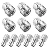 3/8 Inch Power Washer Quick Connect Kit Stainless Steel Adapter Set Power Washer Adapter Fittings Female/Male NPT Thread 12 Pcs 5000 PSI