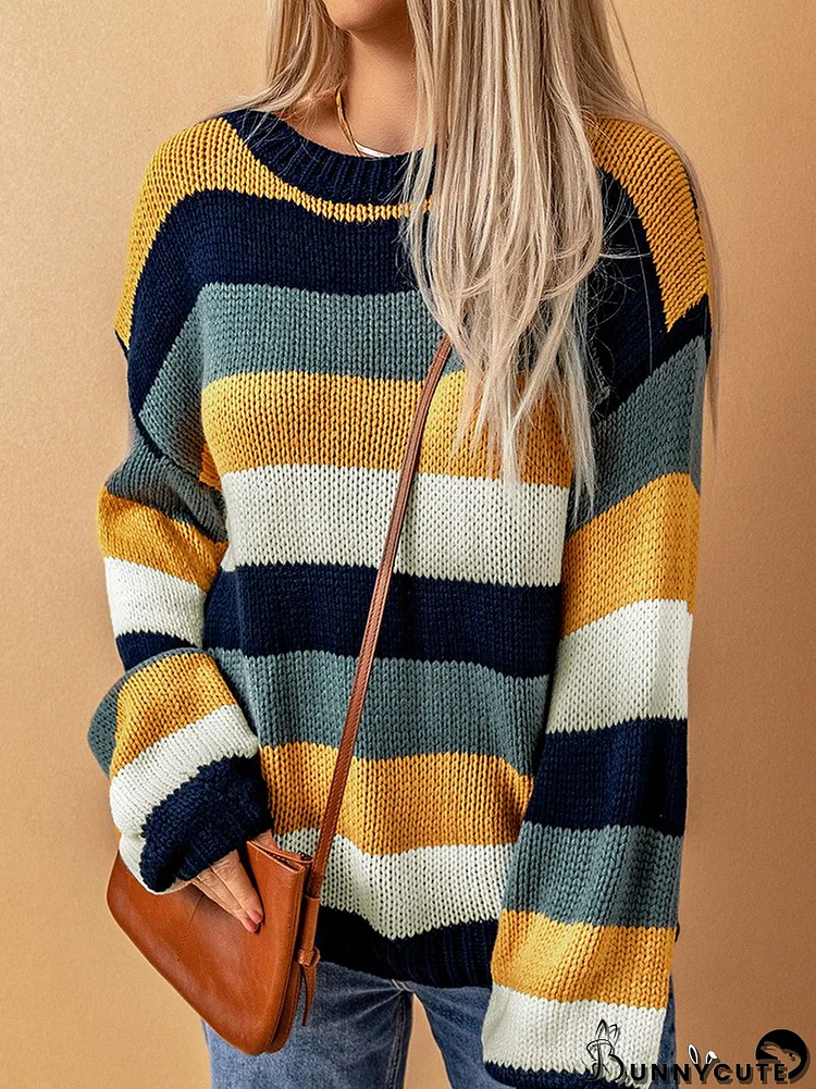 Slim Striped Long Sleeve Sweater