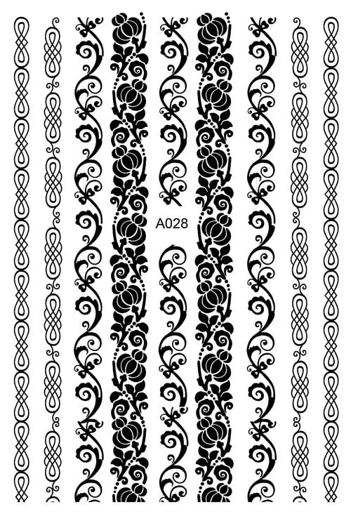 Black Wave Gold Stars White Line Nail Art Stickers Designs Manicure Sticker Back Glue Accessories for Nail Art Decoration Decals