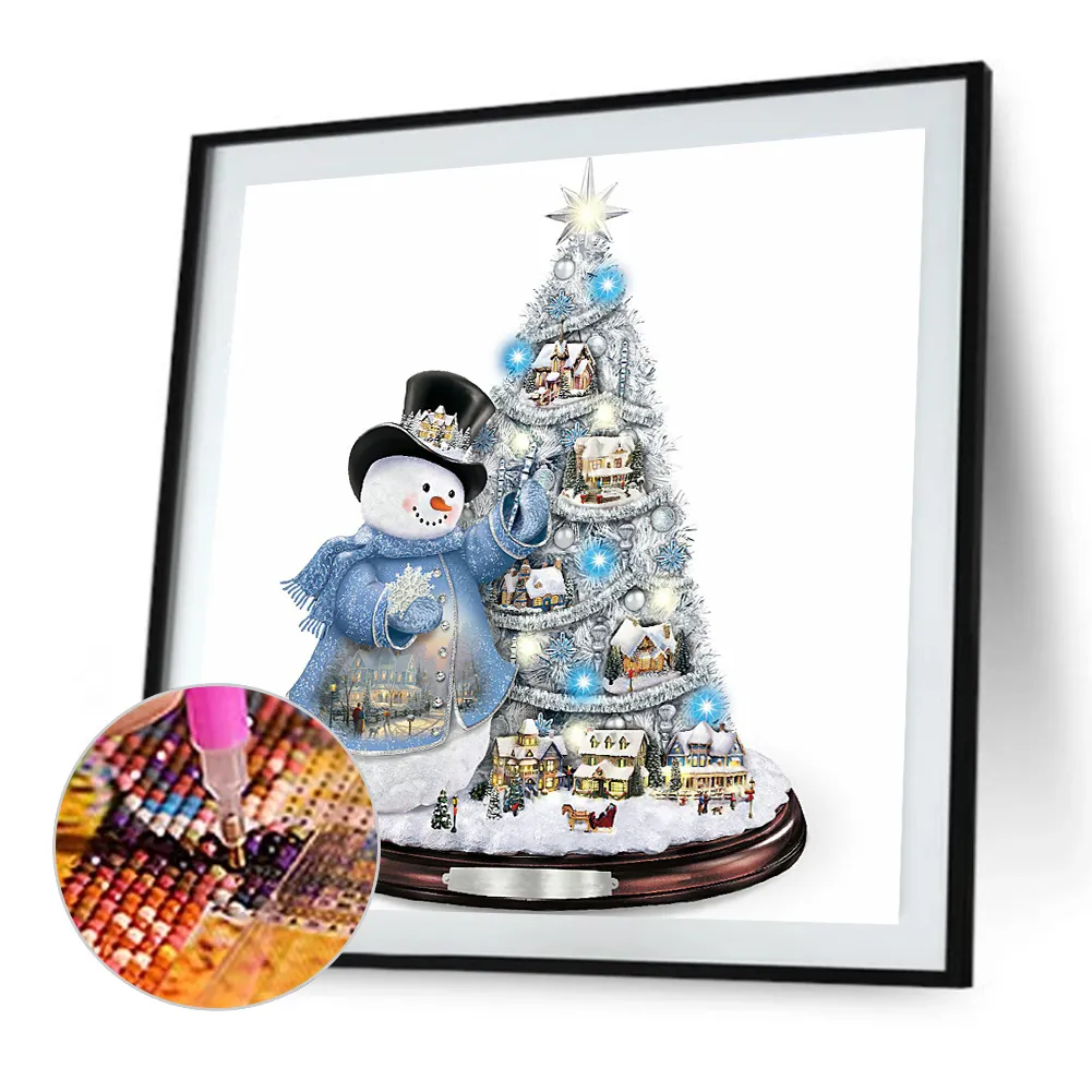 Full Round Diamond Painting 30*30cm - Christmas Snowman