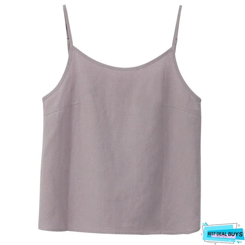 Women's Linen Sleeveless Summer Niche Loose-fitting Inner Tops