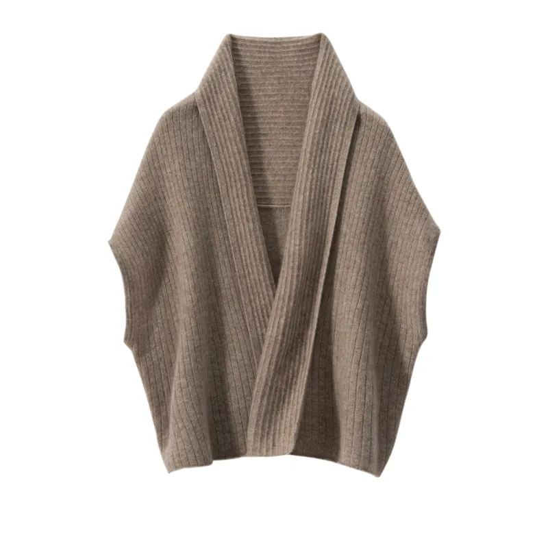 100% Cashmere Knit Stripped Scarf  REAL SILK LIFE