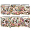 (US Local)6pcs Diamond Painting Greeting Cards DIY Diamond Art Cards Crafts (Dog Garden)
