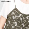 Vero Moda Brand 2018 NEW cotton lace sun-top loose O-Neck OL-style pullover women shirt |317341513