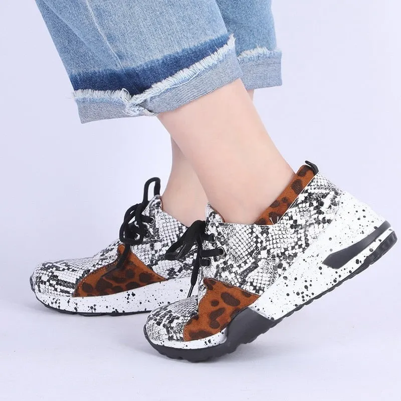 Summer Thick Bottom Sneakers For Women Wedge Sneakers Breathable Light Weight Sequined Shake Vulcanized Shoes Fashion Girls 2021