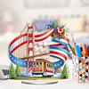 America Flag Bridge DIY Acrylic Desktop Diamond Art Kit Single-Sided for Home Decor