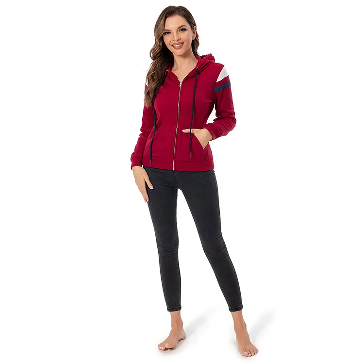 Wanda Vision-Scarlet Witch Hoodie Cosplay Costume Zip Up Jacket Coat Halloween Carnival Suit