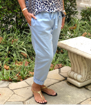 Linen Pant-light Blue VangoghDress