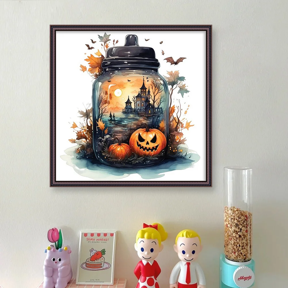 11CT Full Stamped Cross Stitch - Heart Owl(Canvas|40*40CM) - Eco-Friendly Cotton Thread