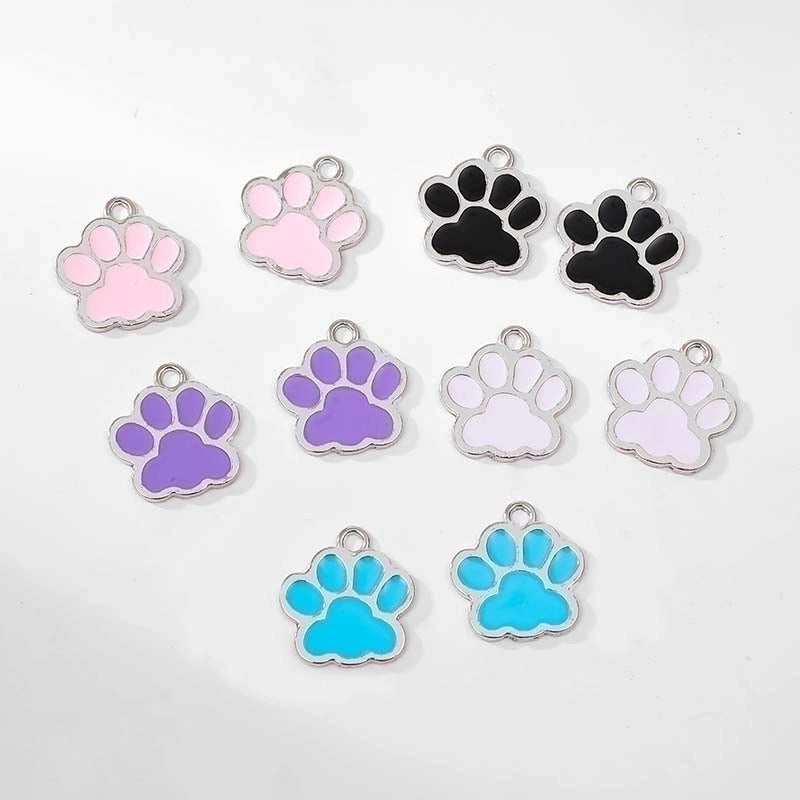 10 PCS/Package 16.1*17.3mm Aluminum-Magnesium Alloy White Footprint Jewelry Accessories Pendant