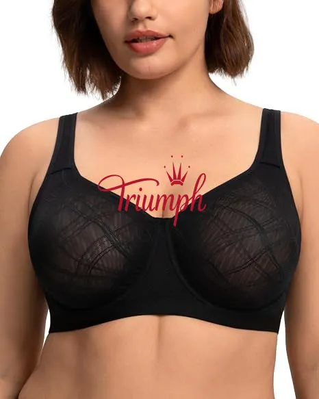 Triumph - (4 buc.) Sutien jacquard pentru femei cu cupe largi și &icirc;ntăritură