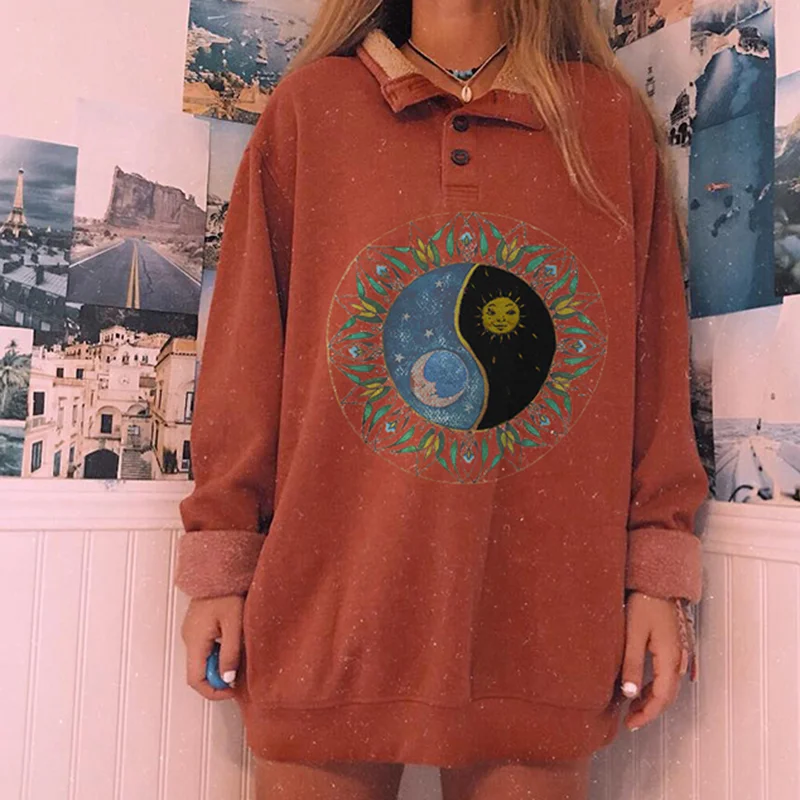 Vintage Casual Long-sleeved Printed Sweatshirt / DarkAcademias /Darkacademias