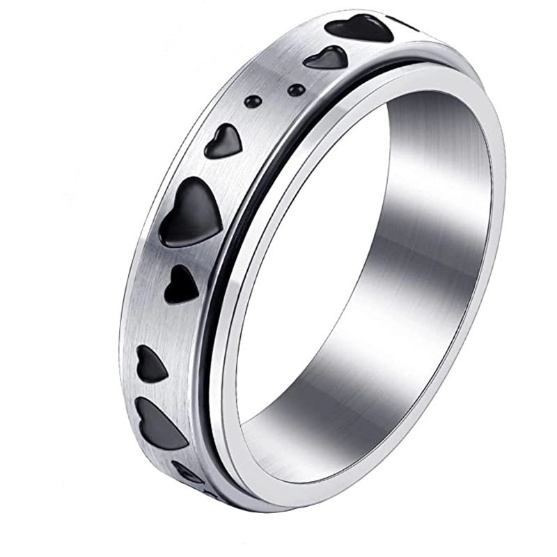 2 Pieces Fashion Star Heart Shape Flower Titanium Steel Rings 1 Piece