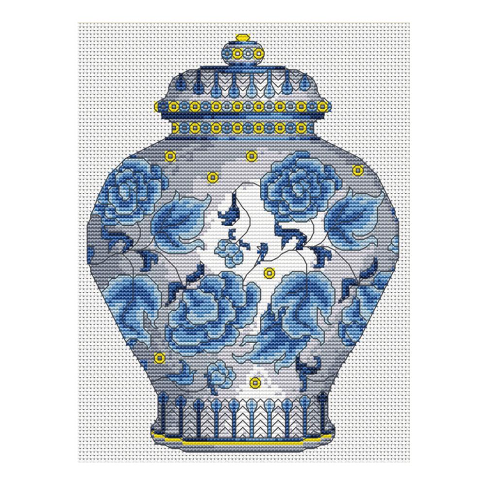 

Celadon Vase - 11CT Stamped Cross Stitch - 29*36cm, 501 Original