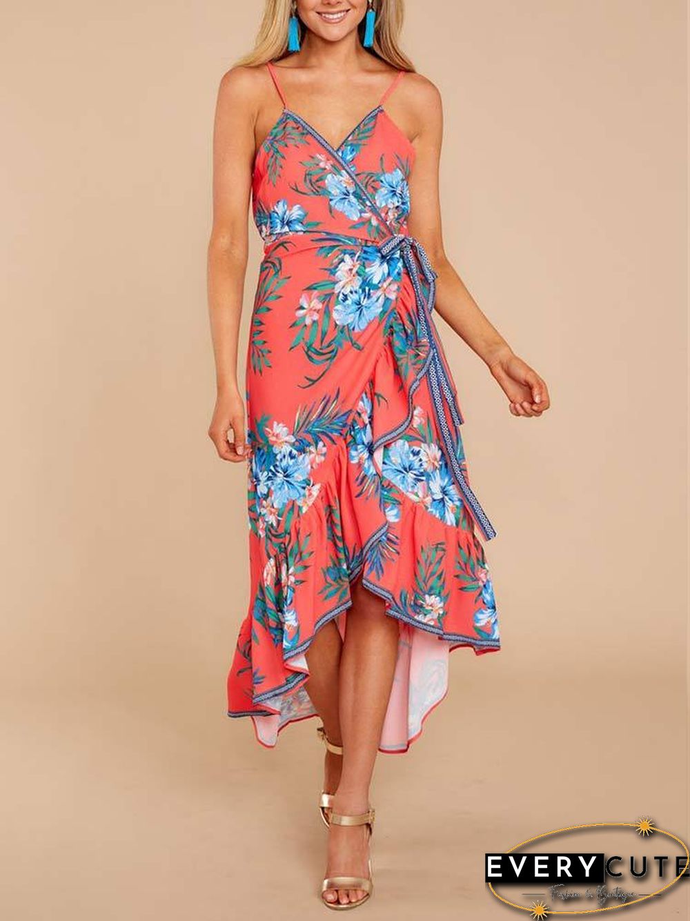 Long Way Home Tropical Print Dress