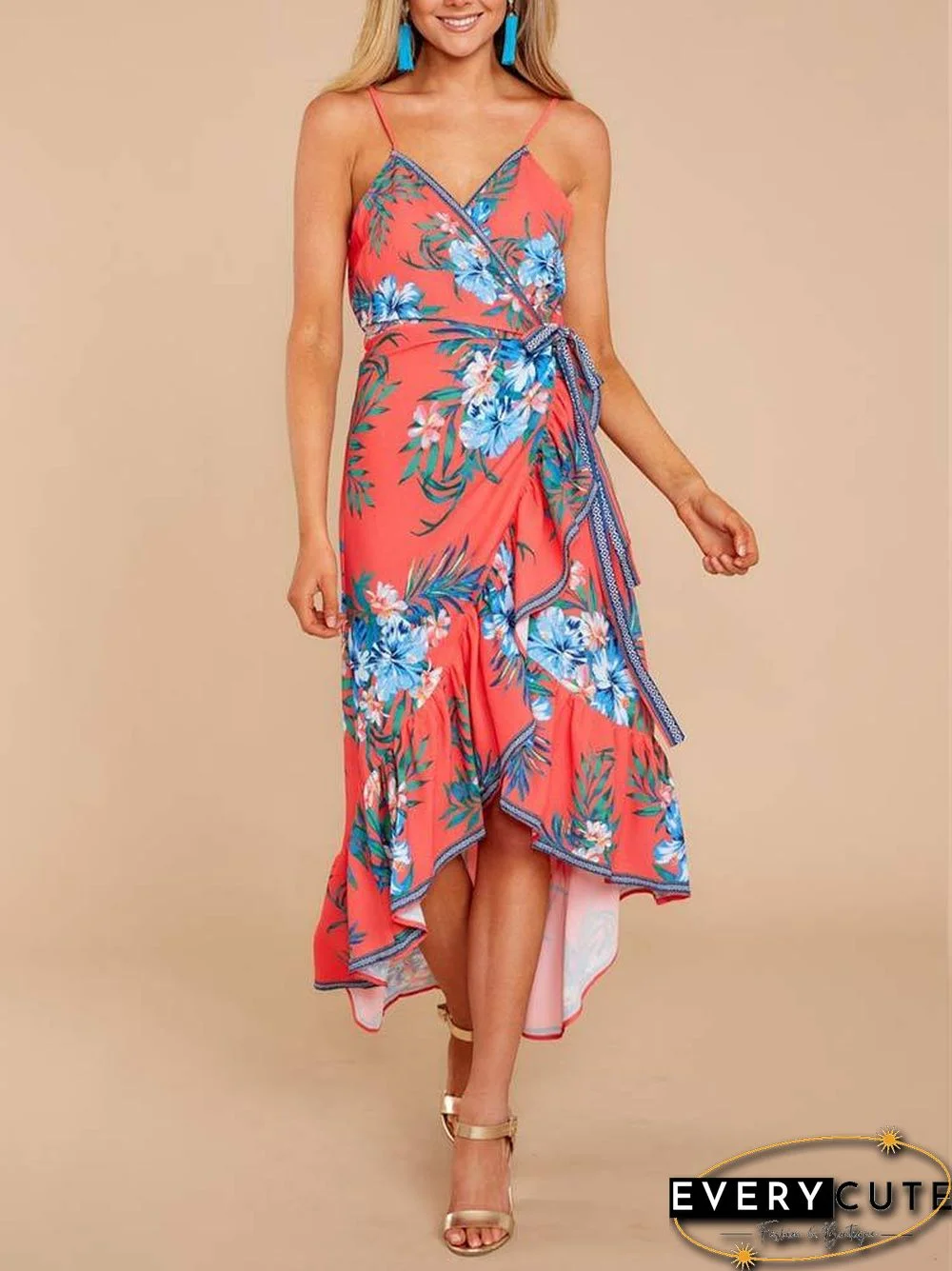 Long Way Home Tropical Print Dress