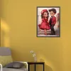 >SALE<5D DIY Full Round Drill Diamond Painting Cute Couple Home Decor Art 30x40cm