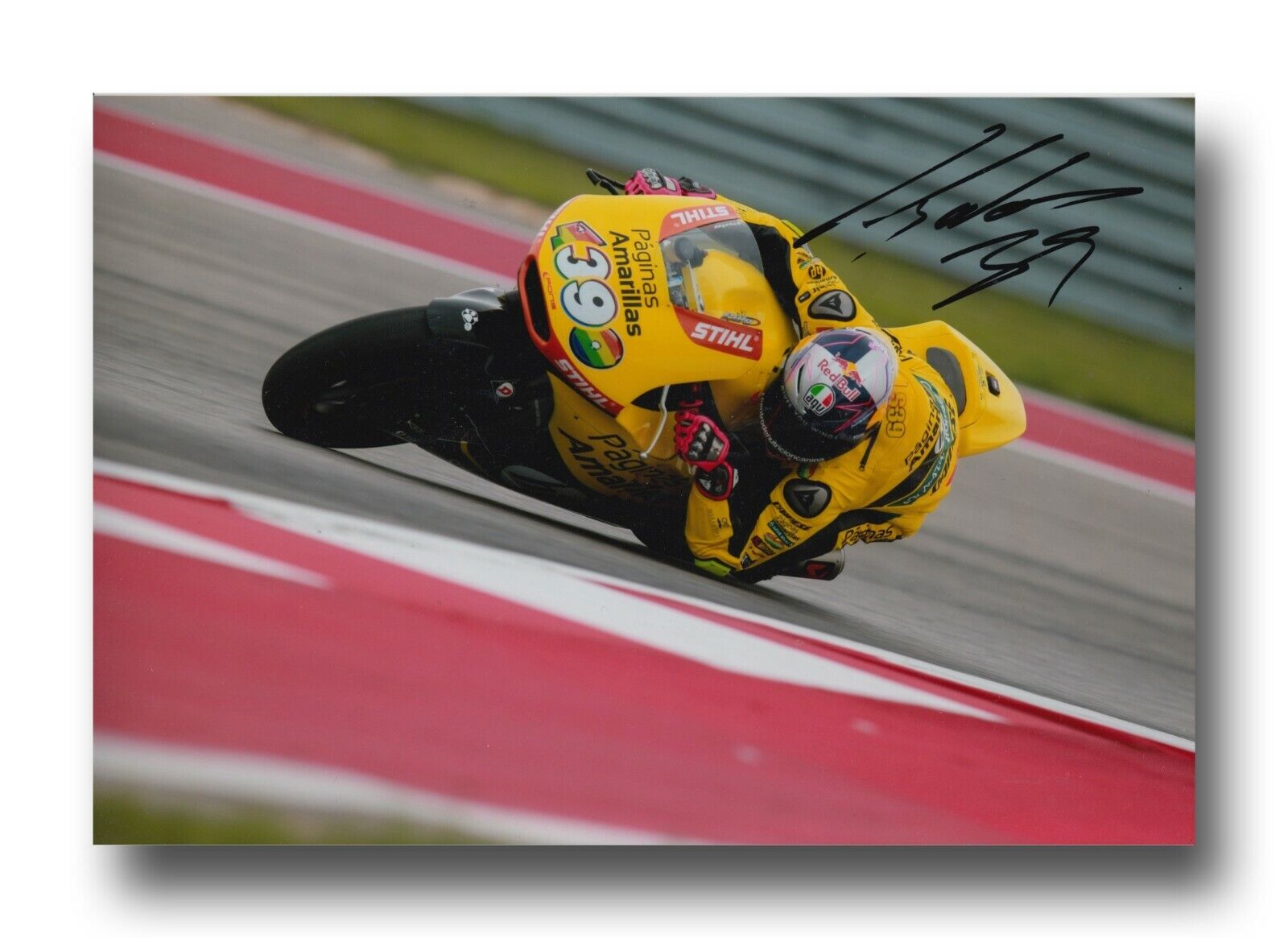 LUIS SALOM HAND SIGNED 12X8 Photo Poster painting - MOTOGP AUTOGRAPH.