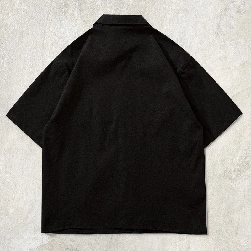 M Letter Embroidery Short Sleeve Shirt