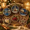 6pcs DIY Pearl Diamond Painting Christmas Tree Hanging Ornaments