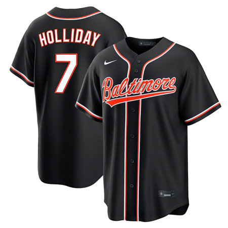 Youth Baltimore Orioles #7 Jackson Holliday Nike Black Fashion Replica Player Jersey