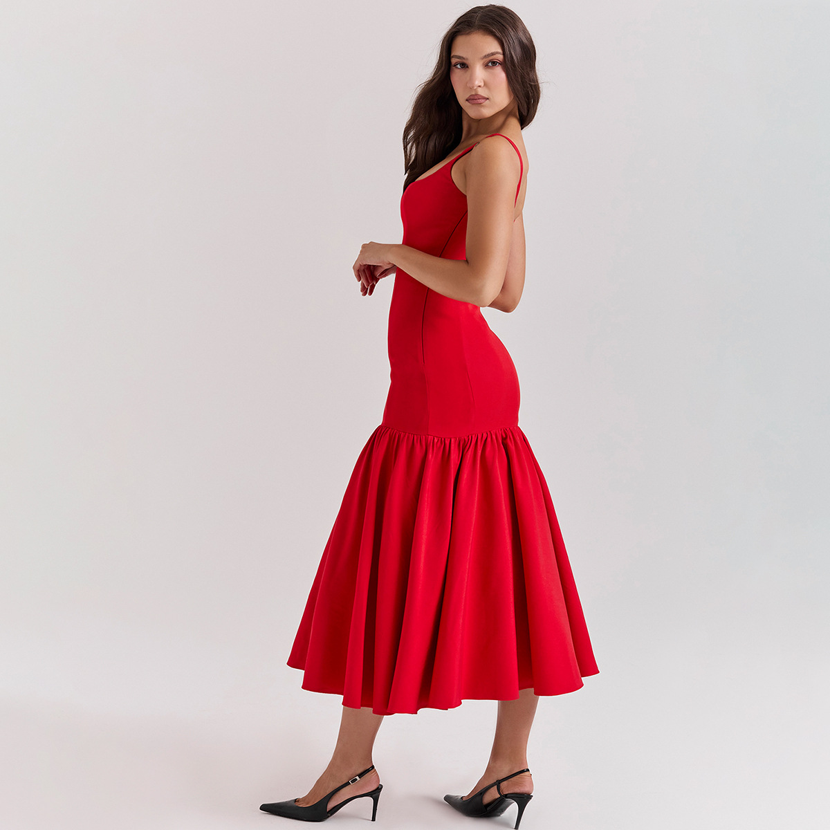 Ootddress White Ruffled Patchwork Maxi Dress Female Fashion Slim High Waist Backless Pleated Summer Strapless Female Long Dress 2025