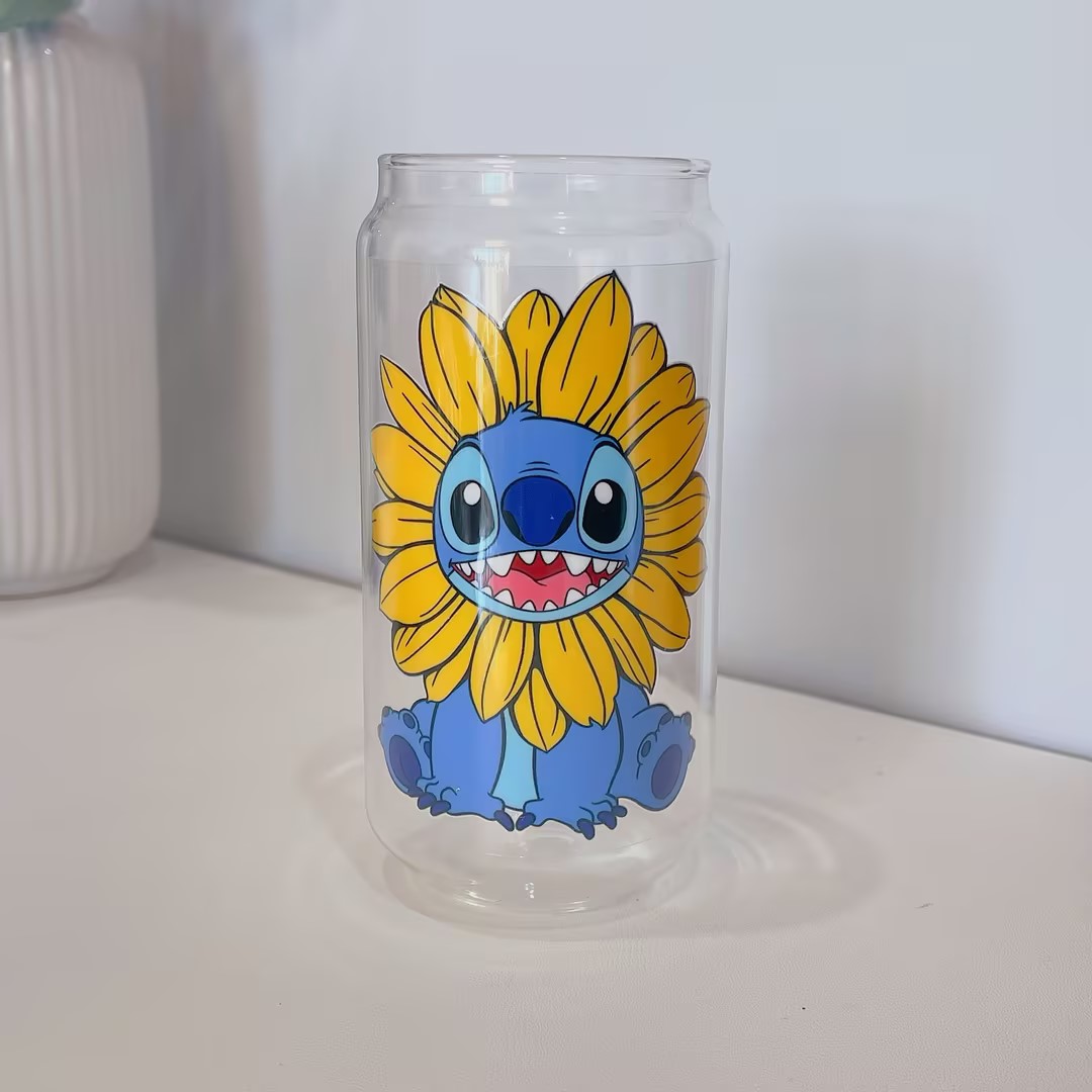 Maneifurui™ [Stitch & flower] Glass Can