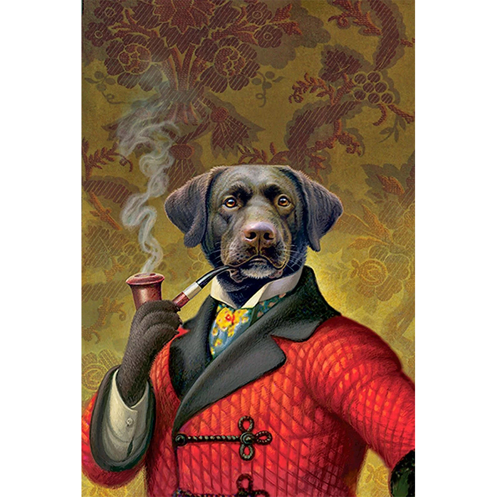 

30*40CM - Round Drill Diamond Painting - Royal Pet Dog, 501 Original