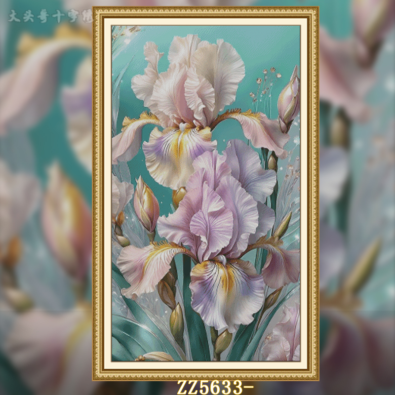 [ZZ5633-Colorful Iris Flower]  Painting Fairy Cross Stitch