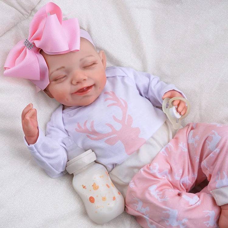 Babeside Olivia 20" Realistic Reborn Baby Dolls Infant Adorable Smiling Girl Pink Elk