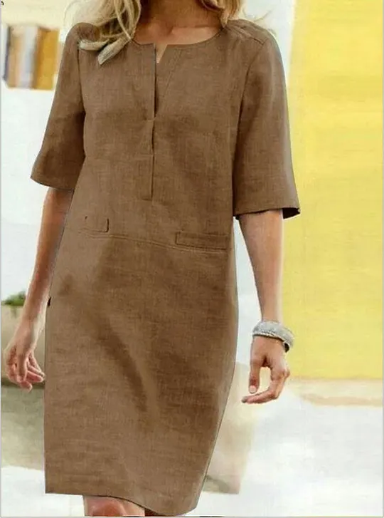 Cotton Dresses For Mature Older Women Over 40, 50, 60, 70 - OlderIn Seniors  & Elderly Fashion