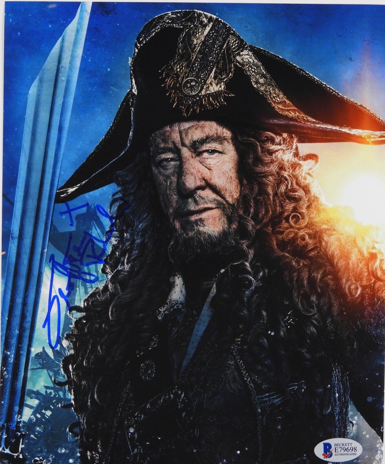 Geoffrey Rush Pirates Of Caribbean Autograph Signed Photo Poster painting Beckett BAS Photo Poster painting