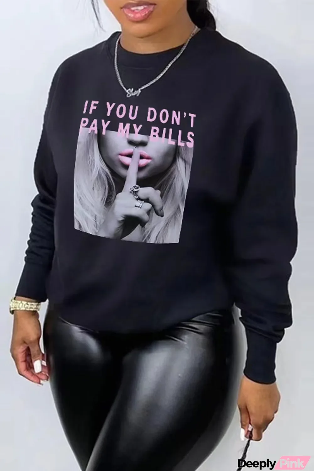 Fall Winter Women's Printed Long Sleeve Round Neck Casual Loose Hoodies