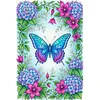 Butterflies and Hydrangeas Full DIY 5D Round Drill Diamond Art Kits Large Size 40*60cm Diamond Dots Paintings Picture Arts Craft Diamond Crystal Rhinestones Painting Kits for Adults/Beginners Gift