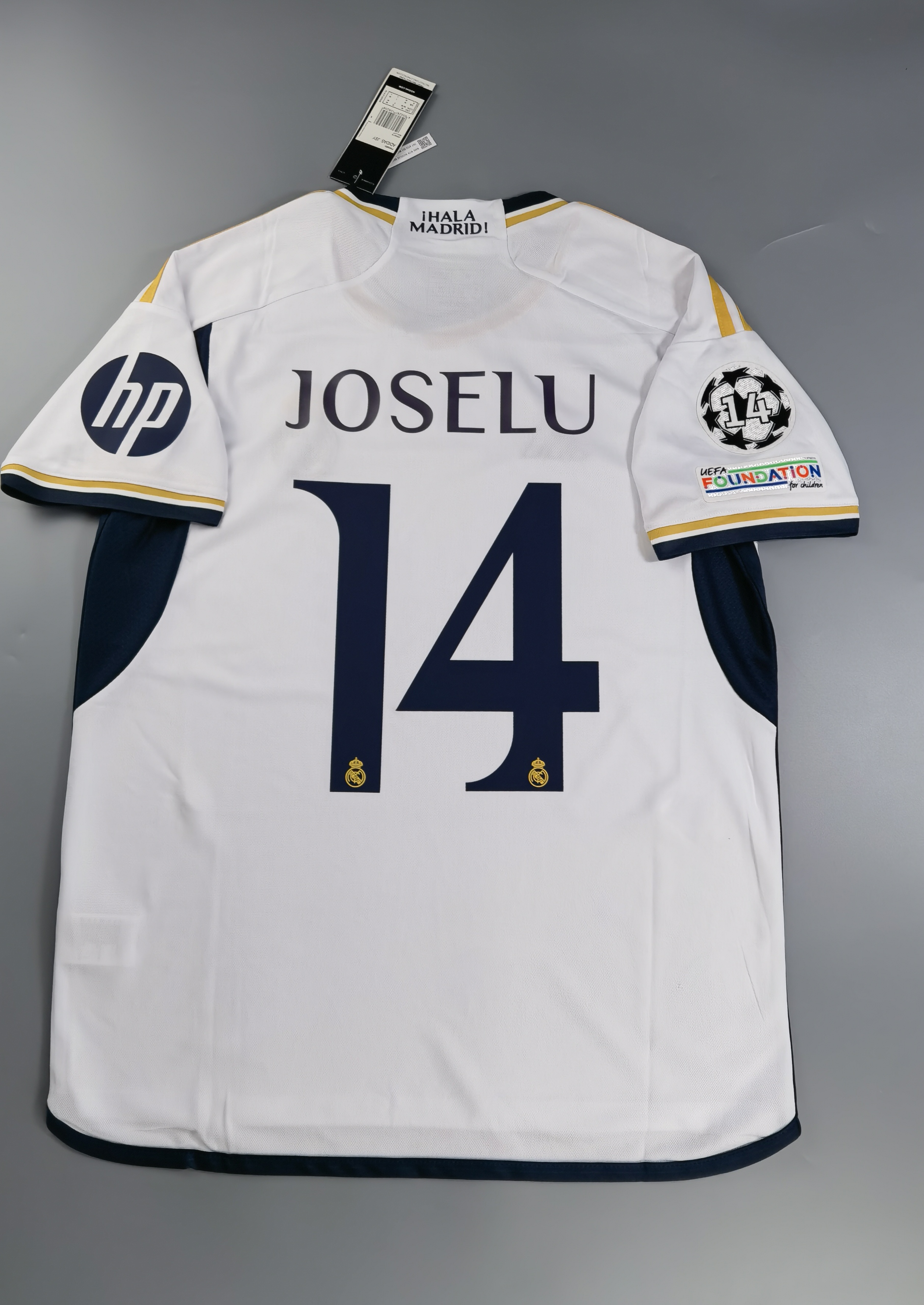 2023-2024 Real Madrid Home JOSELU#14+UCL Football Shirt 1:1 Thai Quality