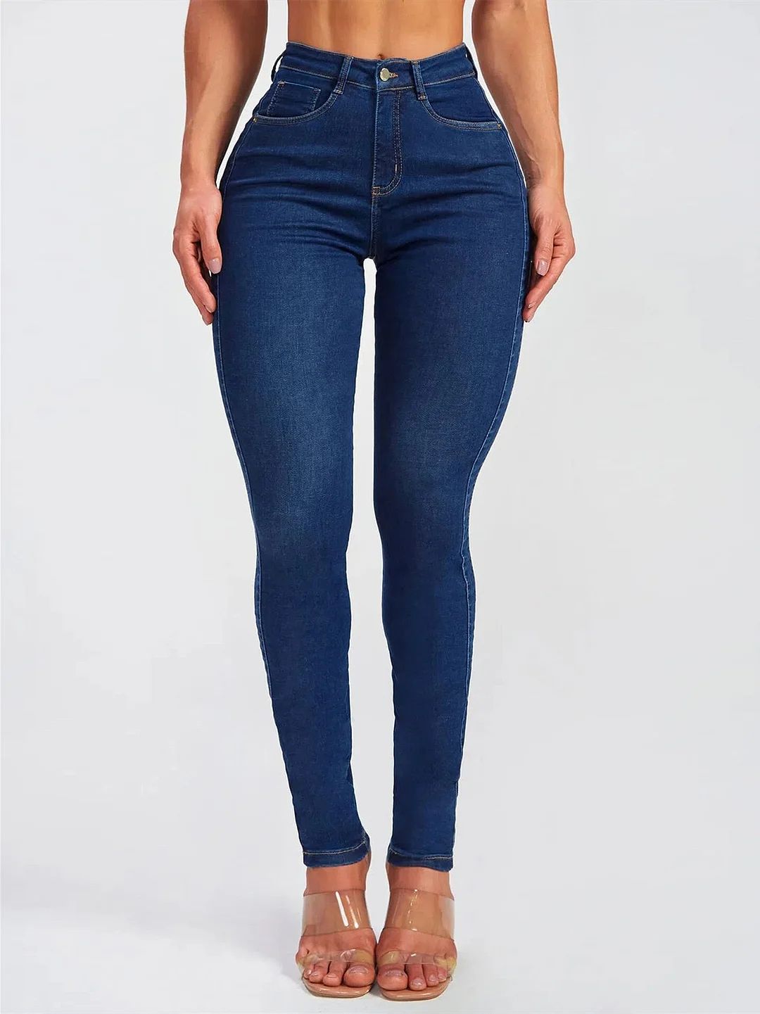 Women's Slim Fit Pencil Stretch High Waist Jeans Pants
