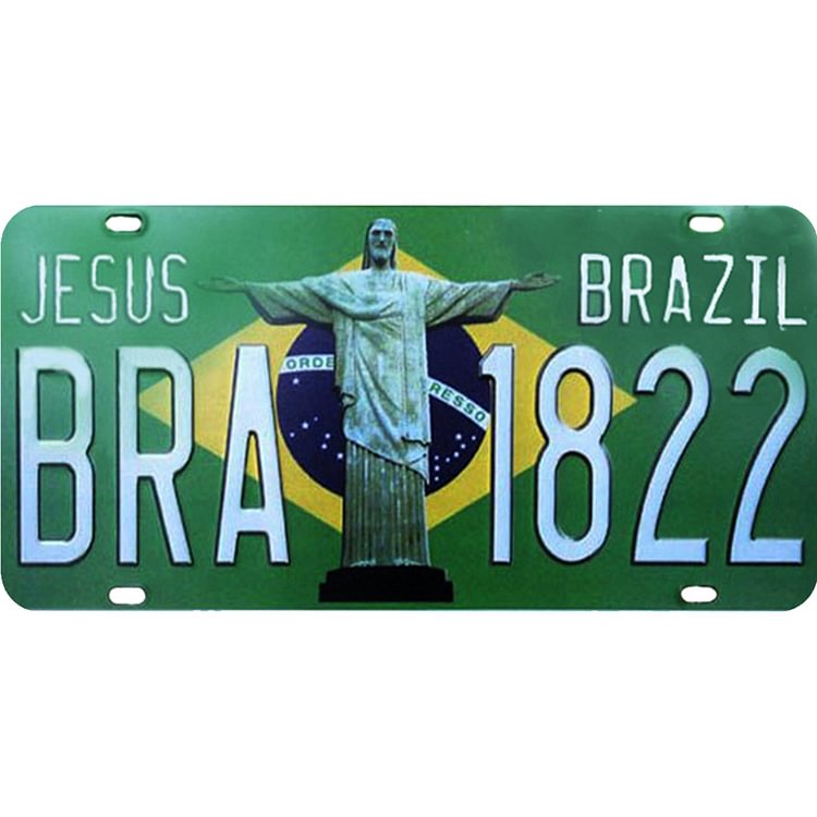 Brazil 1822 - Car License Tin Signs/Wooden Signs - Calligraphy Series - 6*12inches