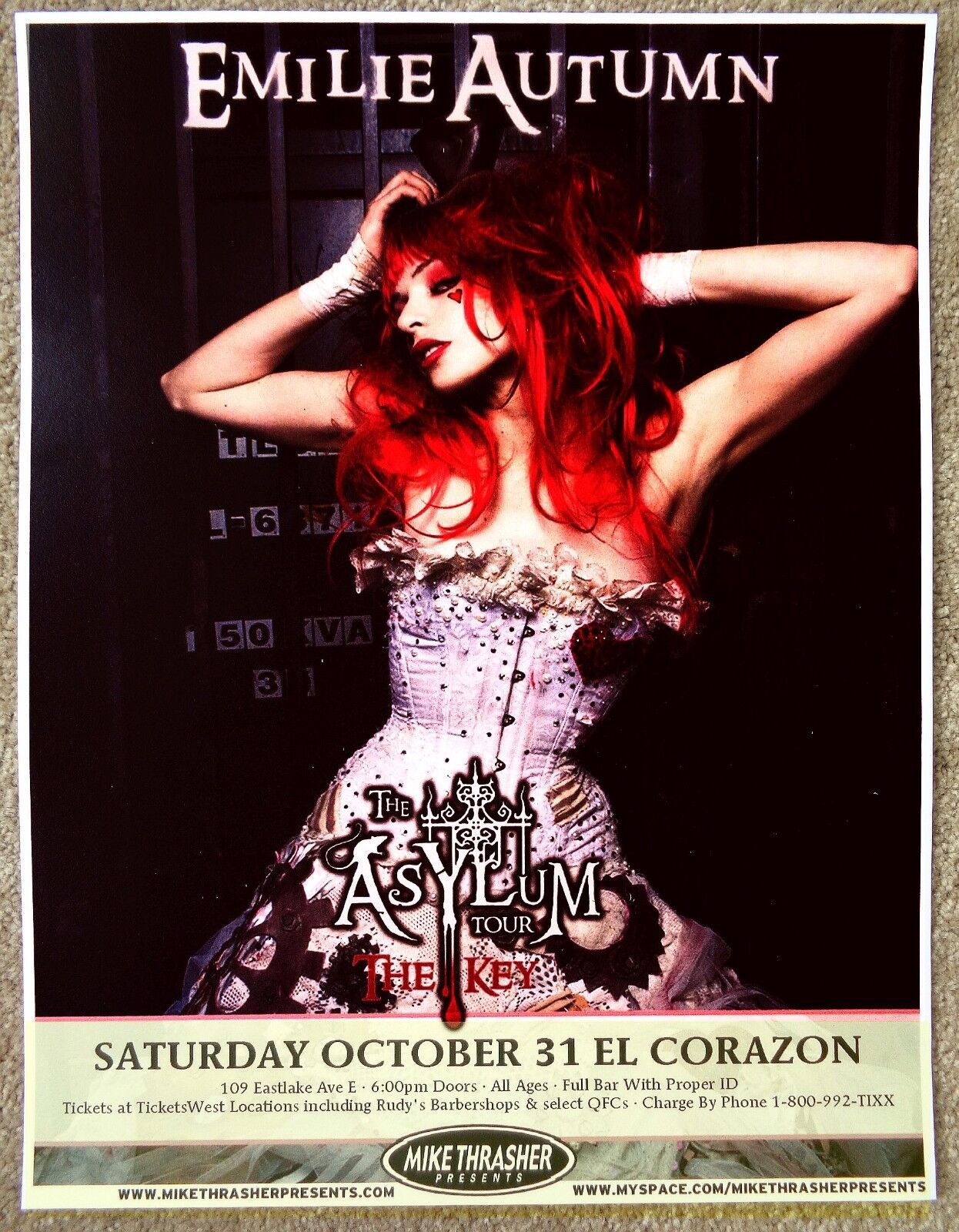 EMILIE AUTUMN 2009 Gig POSTER Seattle Washington Concert