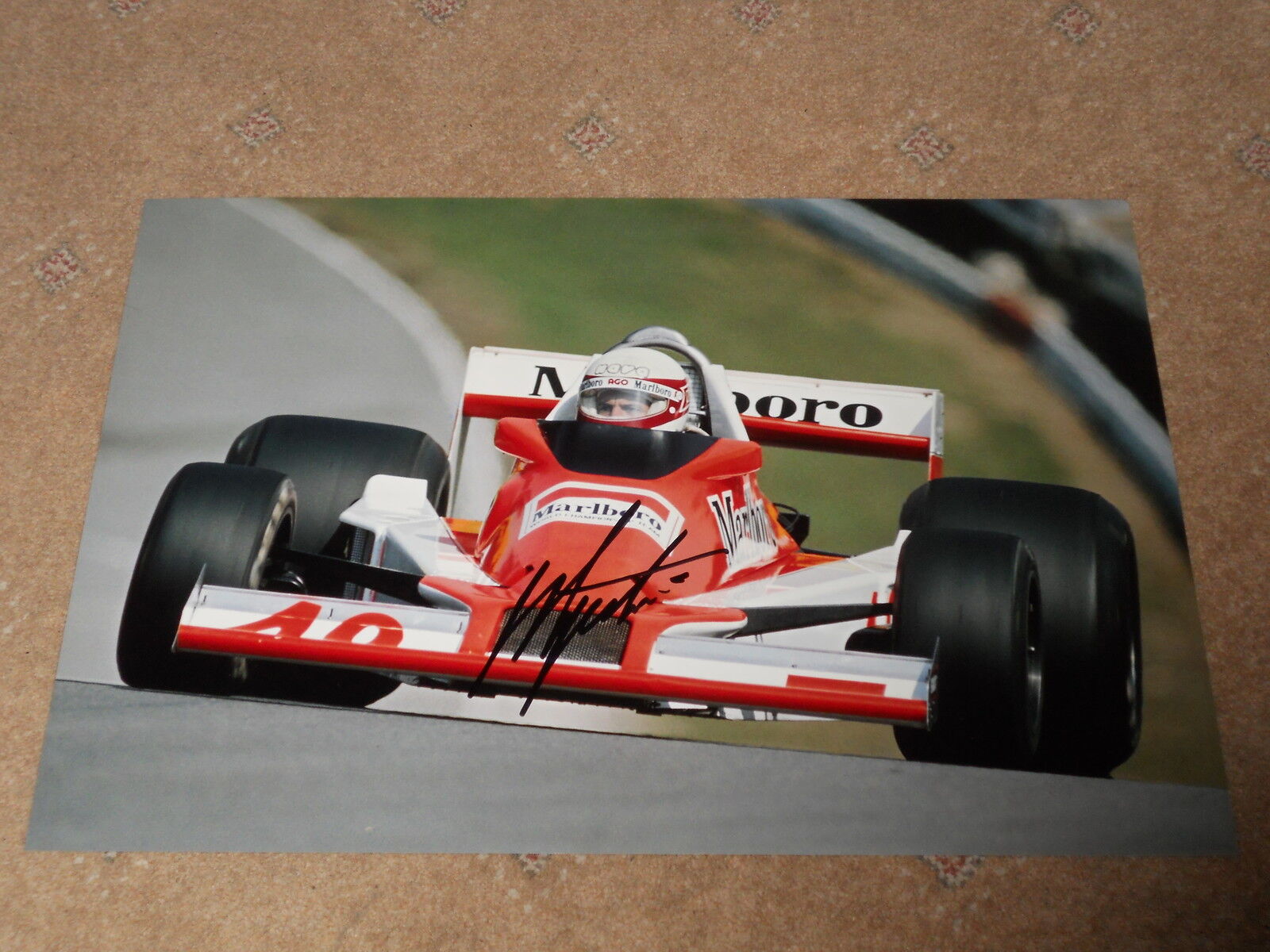 Giacomo Agostini Hand Signed Williams 1979 F1 Photo Poster painting Large.