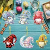 6PCS niedlicher Gnom doppelseitig - 5d DIY Handwerk Schlüsselanhänger