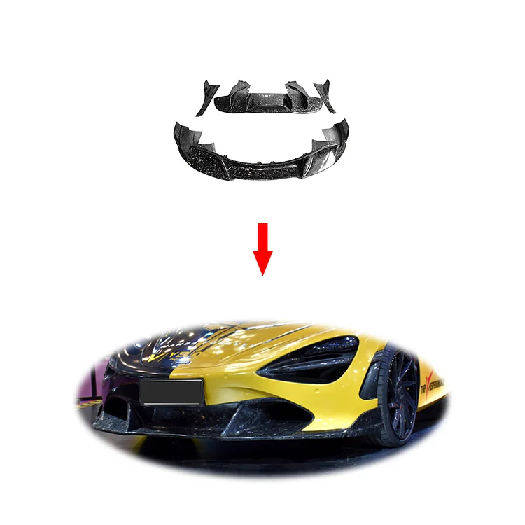 Dry Carbon fiber fiberglass front rear bumper set wide bodykit Rear Diffuser side skirts for McLaren 720s body kit ITN Auto