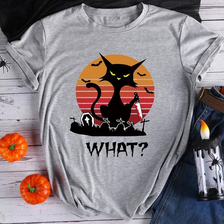 Halloween Scary Cat Lady T-Shirt Tee-08296